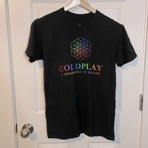 Next Level Apparel black Coldplay 2016 Head Full of Dreams graphic band tee sz S